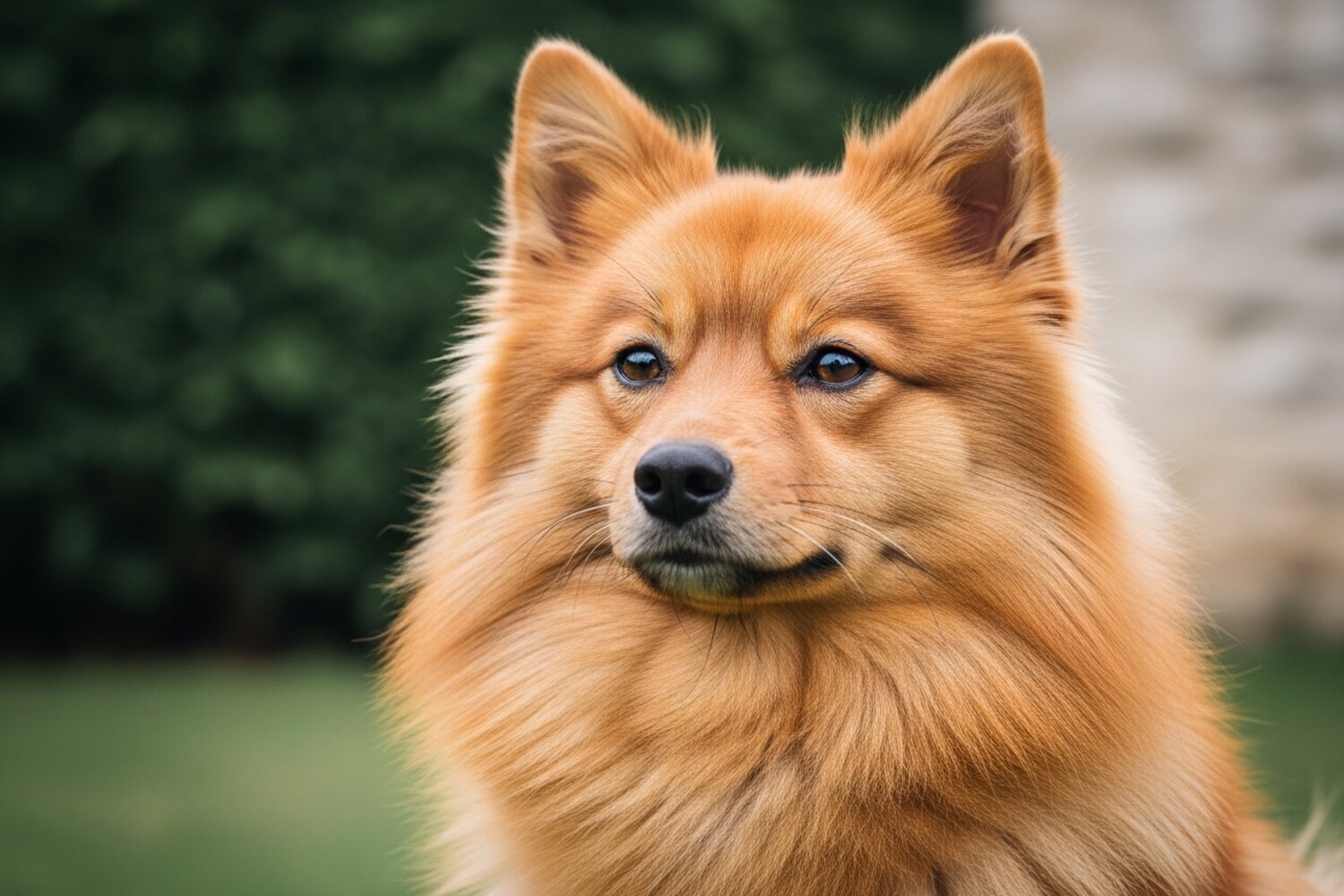Portrait rapproché de Soline, spitz allemand moyen orange